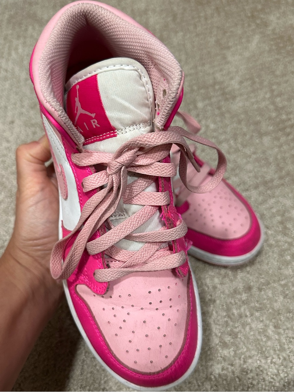 Nike Air Jordan 1 Mid White Fierce Pink - Picture 14 of 16